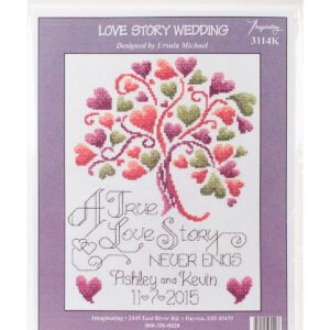 Imaginating 7.5 x 10 Love Story Wedding Counted Cross Stitch Kit