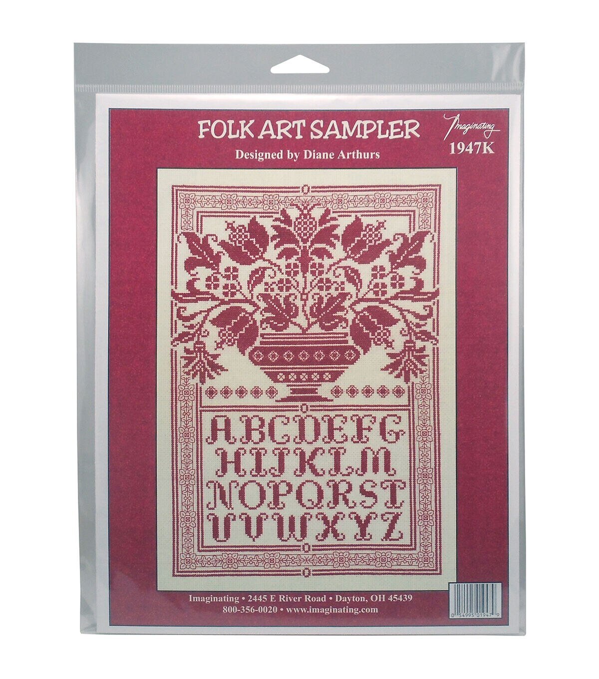 Imaginating 10 x 15 Folk Art Sampler Counted Cross Stitch Kit