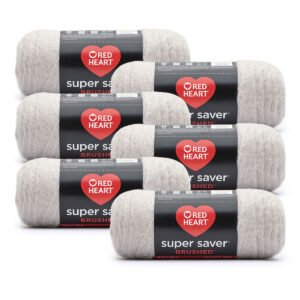 Red Heart Super Saver Brushed 260yds Worsted Acrylic Yarn 6 Bundle