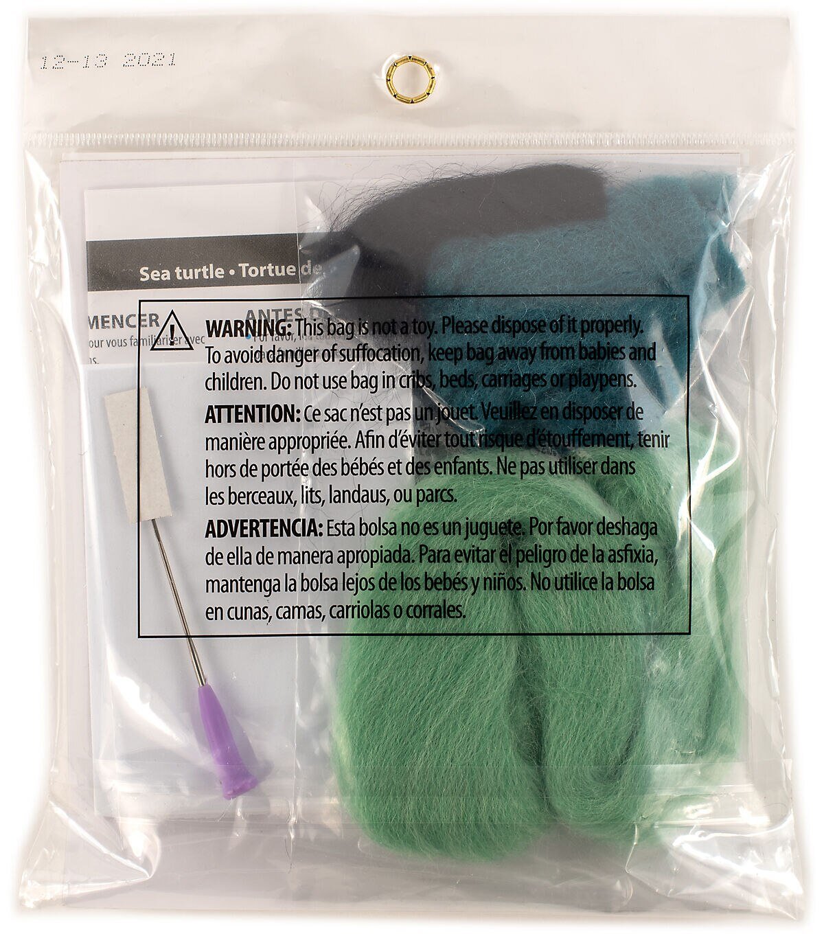 Dimensions 4.5 Sea Turtle Wool Roving Needle Felting Kit - Image 2