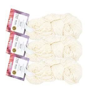 Lion Brand 24/7 Cotton 186yds Worsted Ready To Dye Yarn 3 Bundle