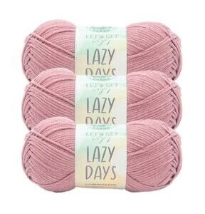 Lion Brand Lazy Days 179yds Worsted Polyester Yarn 3 Bundle