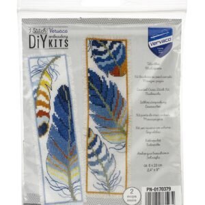 Vervaco 2 x 8 Feathers Bookmark Counted Cross Stitch Kit 2pk