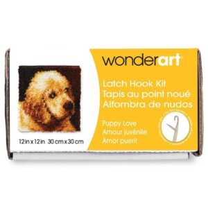 Wonderart Latch Hook Kit 12X12 Puppy Love