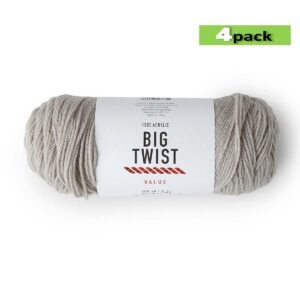 4pk Solid Soft Grey Medium Weight Acrylic 380yd Value Yarn by Big Twist