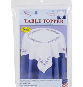 Jack Dempsey 35 Lavender Stamped Perle Edge Table Topper