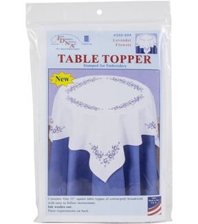 Jack Dempsey 35 Lavender Stamped Perle Edge Table Topper