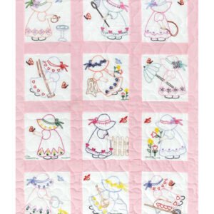 Jack Dempsey 9 Girls Stamped Nursery Quilt Blocks 12ct