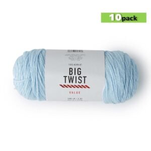10pk Solid Sky Blue Medium Weight Acrylic 380yd Value Yarn by Big Twist