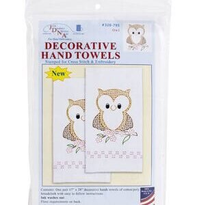 Jack Dempsey 17 x 28 Owl on Branch Stamped Decorative Hand Towels 2pk