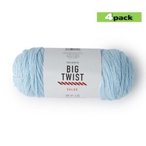 4pk Solid Sky Blue Medium Weight Acrylic 380yd Value Yarn by Big Twist