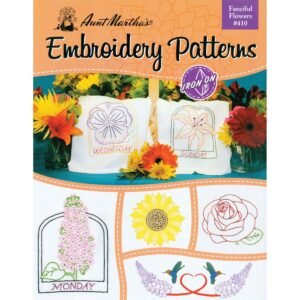 Aunt Martha's Colonial Patterns Iron On Transfer Books Fanciful Flowers