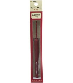 Tulip Etimo Red Crochet Hook W/ Cushion Grip-Size 4/2.50mm
