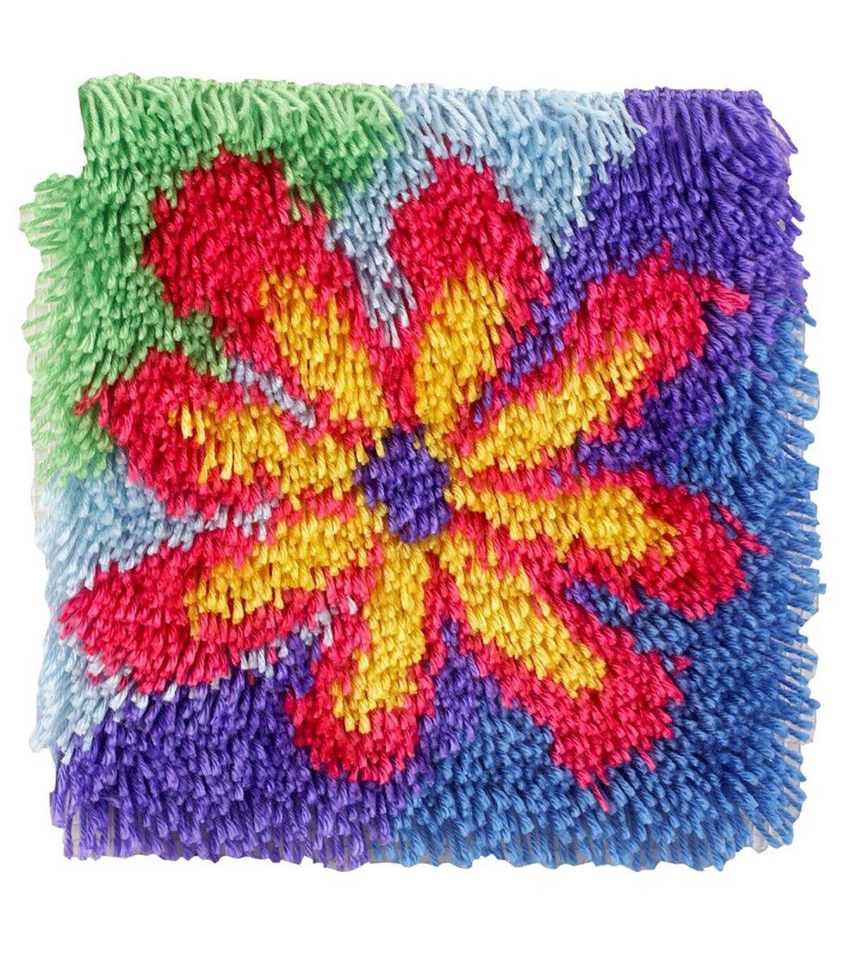 Shaggy Latch Hook Kit 12X12 Flower Power - Image 4