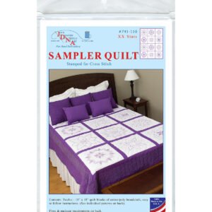 Jack Dempsey Needle Art 18 XX Stars Stamped Sampler Quilt Blocks 12ct