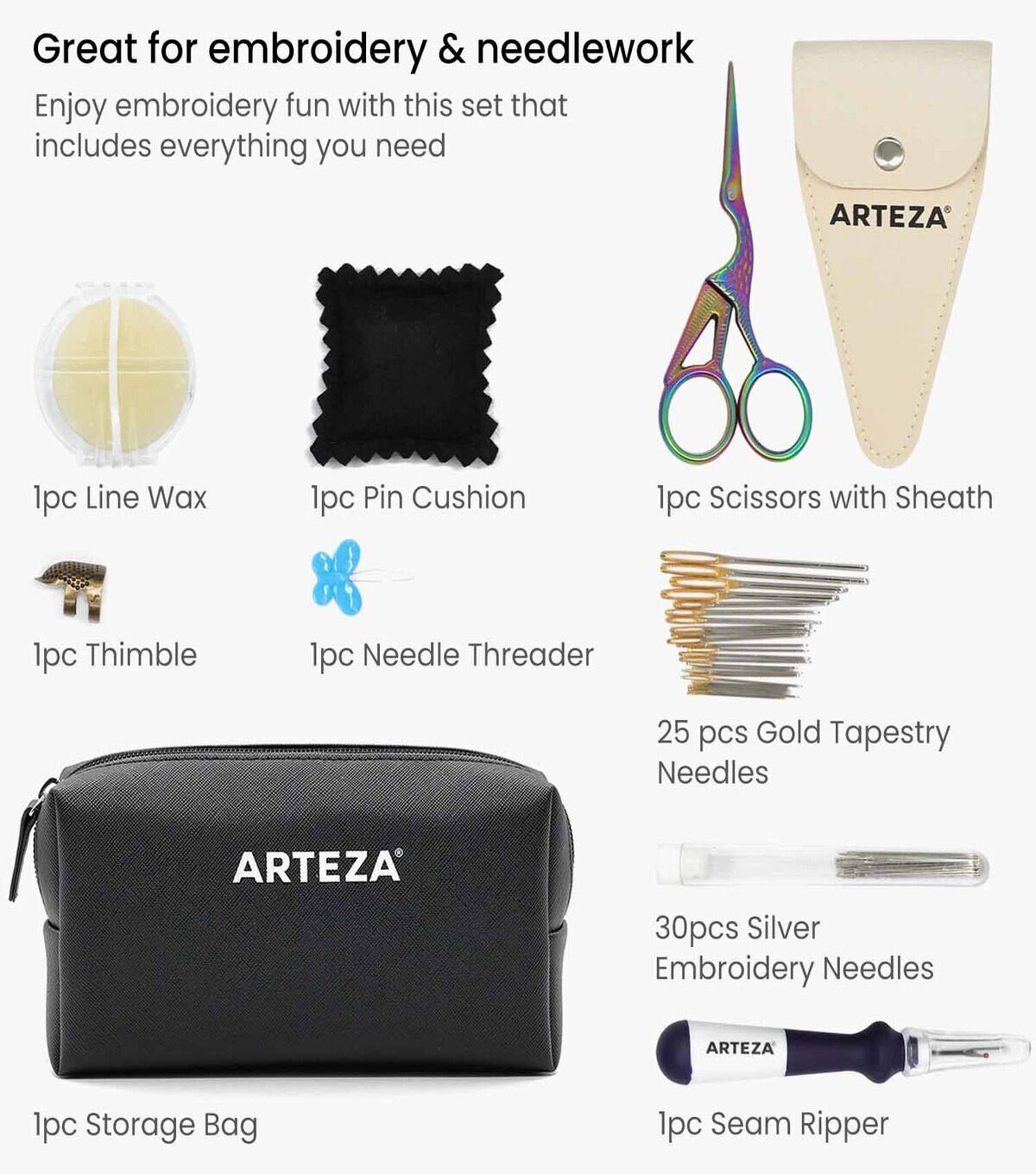 Arteza 62pc Embroidery Accessory Kit - Image 2