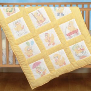 Jack Dempsey 9 Baby Ducks Stamped Nursery Quilt Blocks 12ct