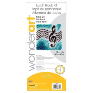 Wonderart Latch Hook Kit 12X12 Treble Clef