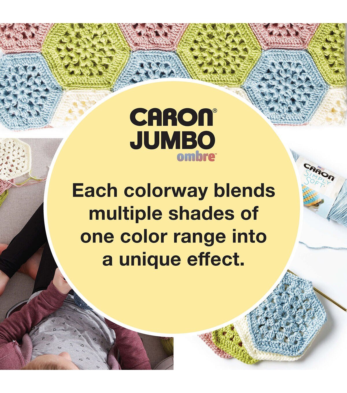 Caron Simply Soft Ombres 235yds Worsted Acrylic Yarn - Image 5