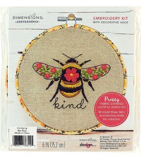 Dimensions 6 Bee Kind Embroidery Kit - Image 2