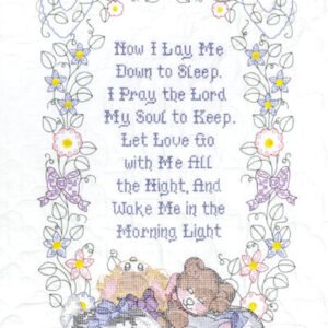 Jack Dempsey 40 x 60 Now I Lay Me Down to Sleep Stamped Crib Quilt Top