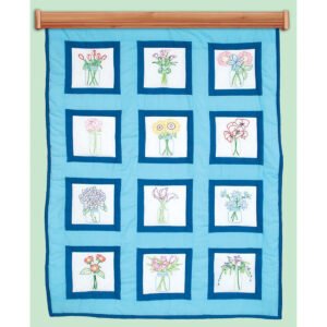 Jack Dempsey Needle Art 9 Antique Jars Themed Stamped Quilt Blocks 12ct