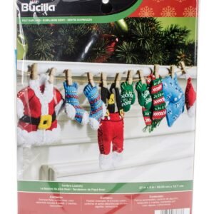 Bucilla 27 Santa's Laundry Garland Needle Felting Applique Kit