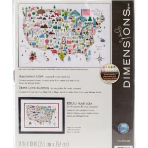 Dimensions 14 x 10 Illustrated Life Counted Cross Stitch Kit