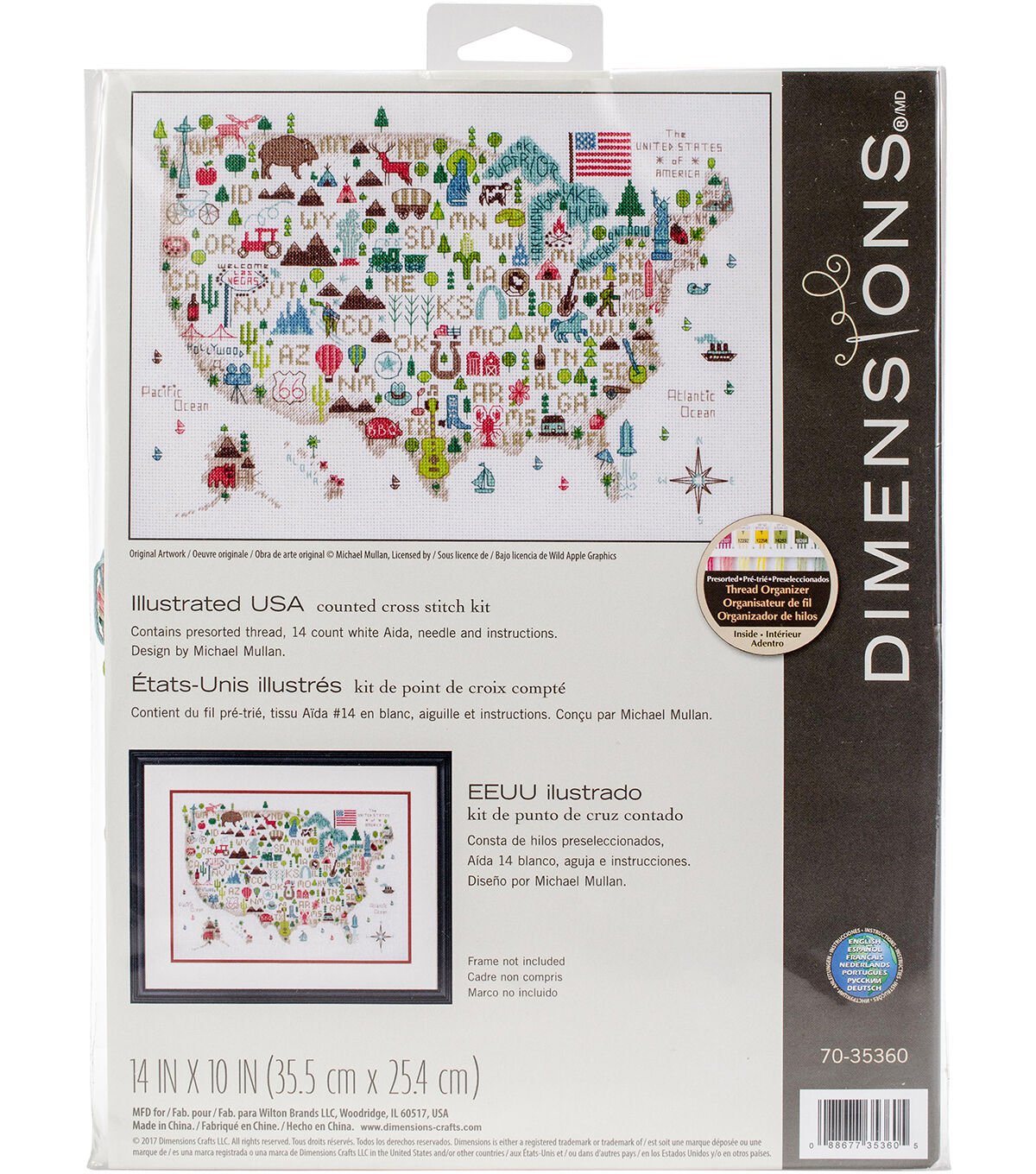 Dimensions 14 x 10 Illustrated Life Counted Cross Stitch Kit