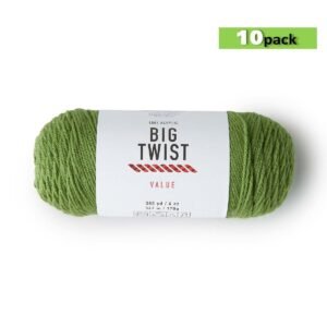 10pk Solid Lt Green Medium Weight Acrylic 380yd Value Yarn by Big Twist